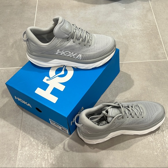 Hoka Other - Hoka Gray Athletic Shoes with Mesh Upper and Cushioned Midsole